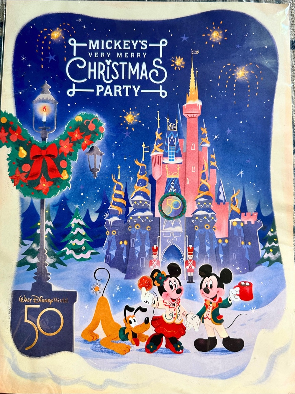 Disney Mickey's Very Merry Christmas Party Poster 50th Anniversary